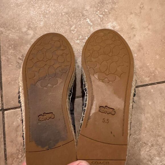 Coach Women's Black and Grey Espadrilles - Picture 4 of 5